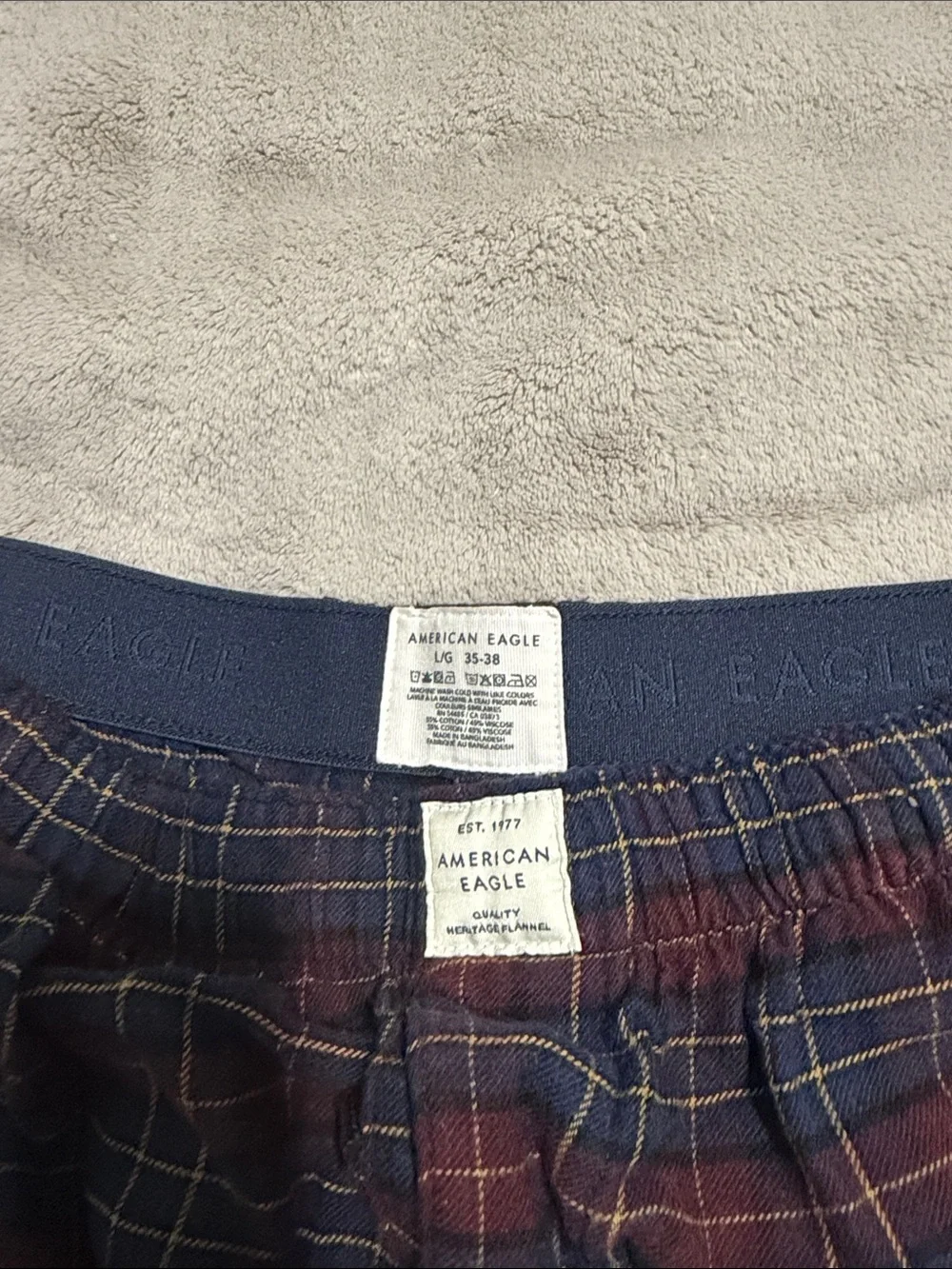 American Eagle Outfitters Plaid Boxers - Navy & Burgundy